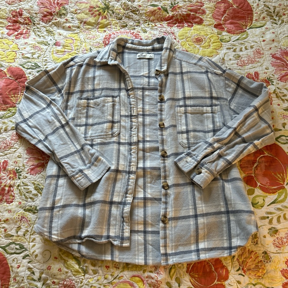 Hollister Women’s Cotton Oversized Plaid Flannel Shirt